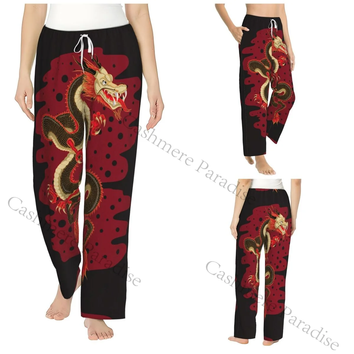 

Dragon Snapback Women Sleep Pants Warm Flannel Lounge Pants for Winter Nights