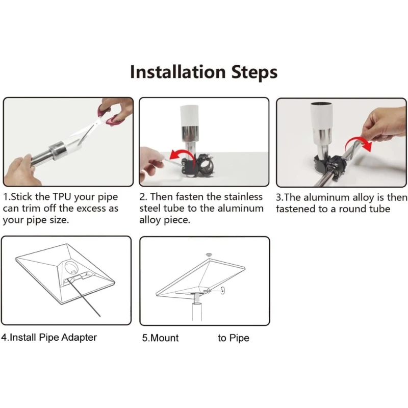 Satellite Antenna Mast Mount for Positioning, No Professional Tool Required GTWS