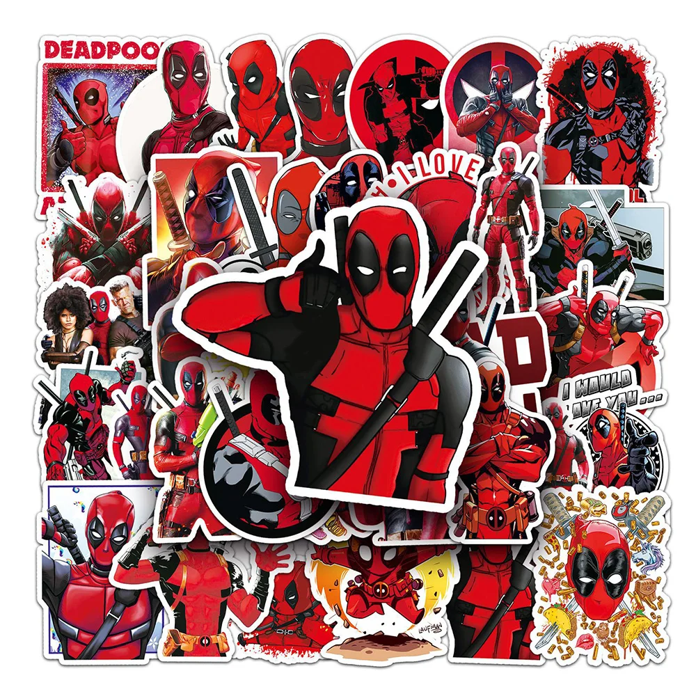 

10/30/50PCS Disney Super Hero Deadpool Cartoon Sticker DIY Guitar Laptop Luggage Skateboard Graffiti Decals Fun for Kid Toy