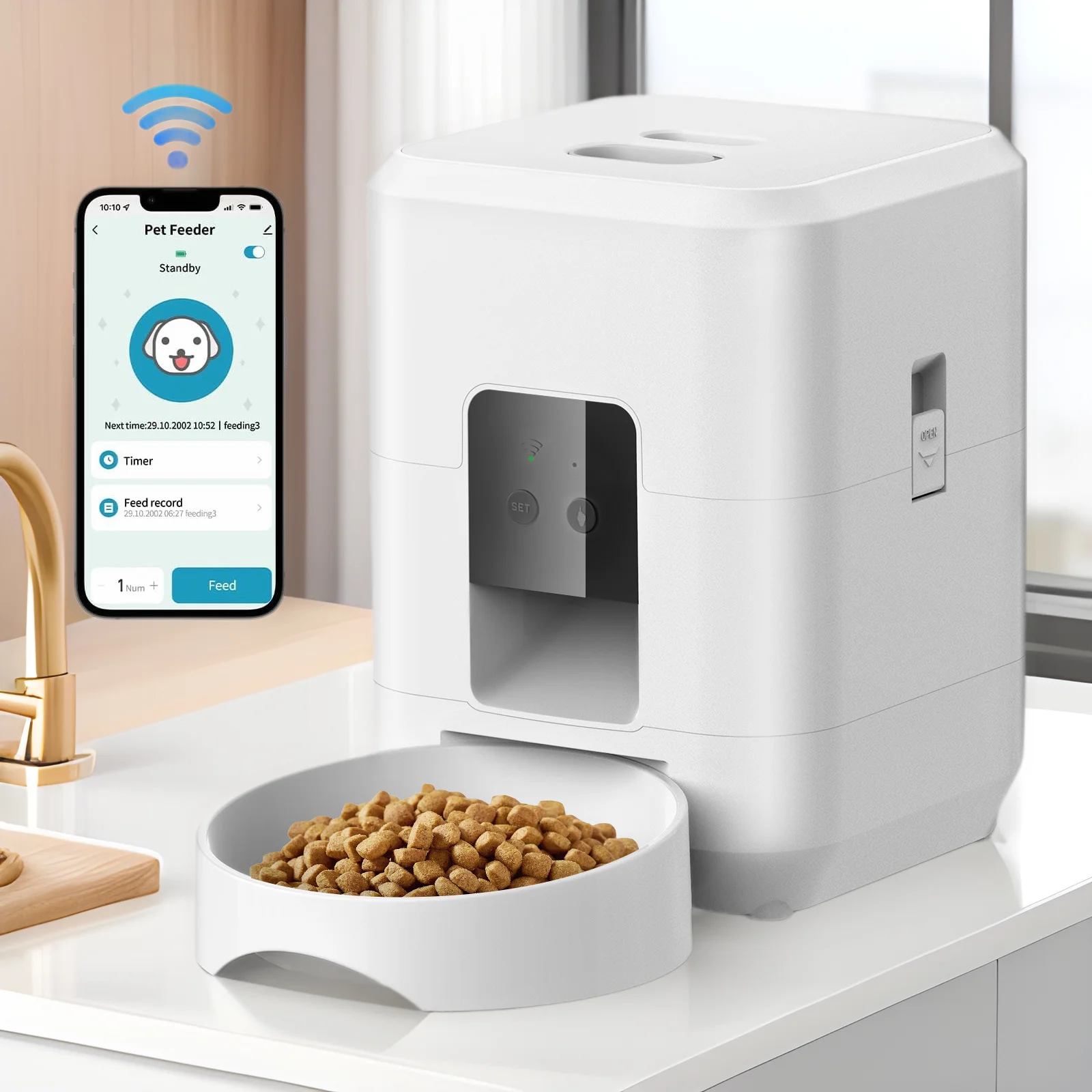 Comedero automático con WiFi para perros y gatos, control por app - imagen 4