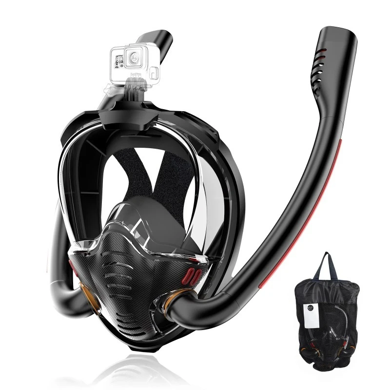 

Advanced 180 degree panoramic full face snorkel accessible high definition view innovative dry top easy breathing diving mask