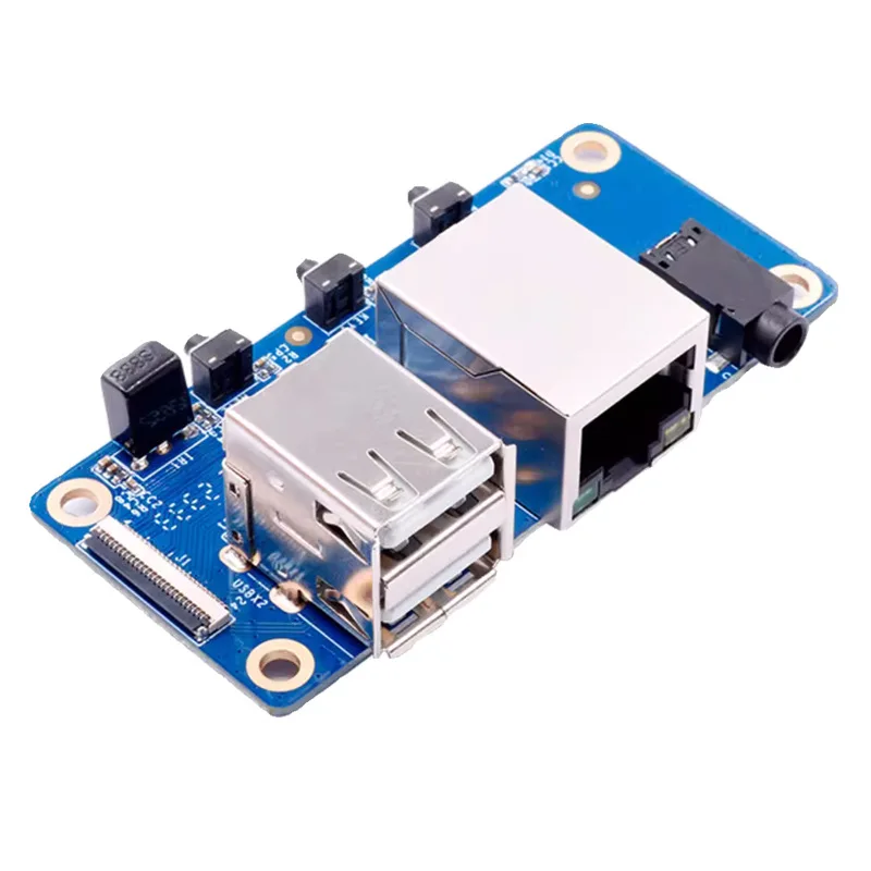 Orange Pi Zero 2W Expansion Board with 100Mbps Ethernet, Dual USB 2.0, 3.5mm AV, IR Receiver and Buttons