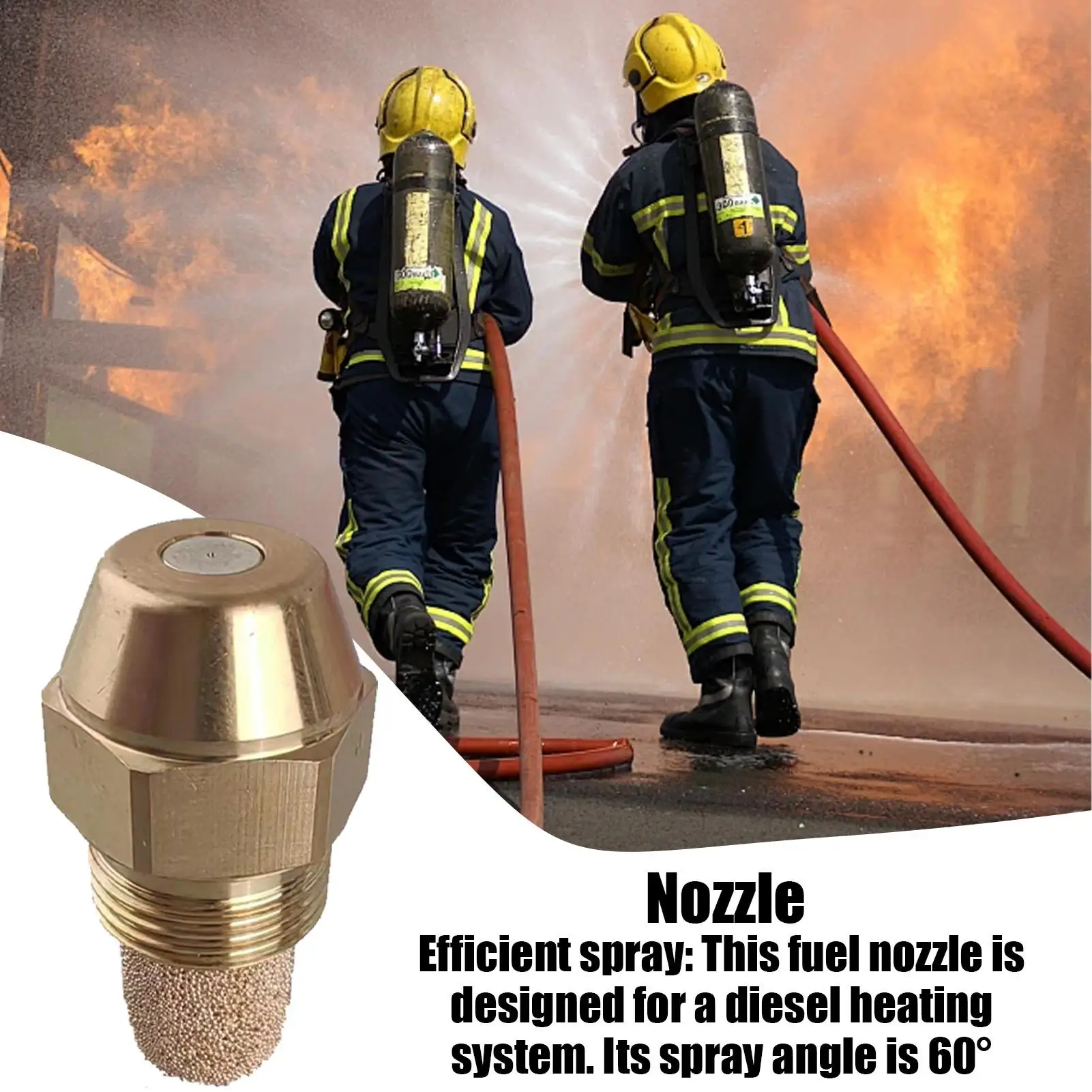 Fuel Nozzle 0.35 GPH Solid Nozzle 60 Degree Oil Boiler Nozzle Spray Diesel Fuel Jet Brass Burner Replacement Oil Nozzle