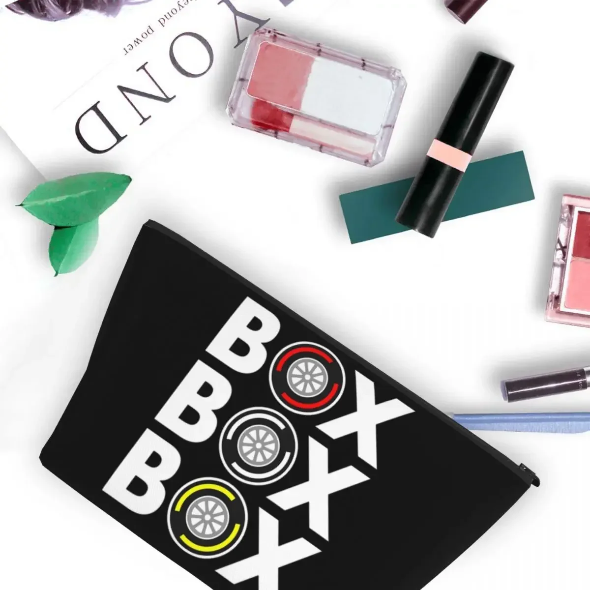 Box Box Box F1 Tyre Compound White Text Design Women Cosmetic Bag Travel Makeup Organizer Pouch Toiletry Storage Dopp Kit Case