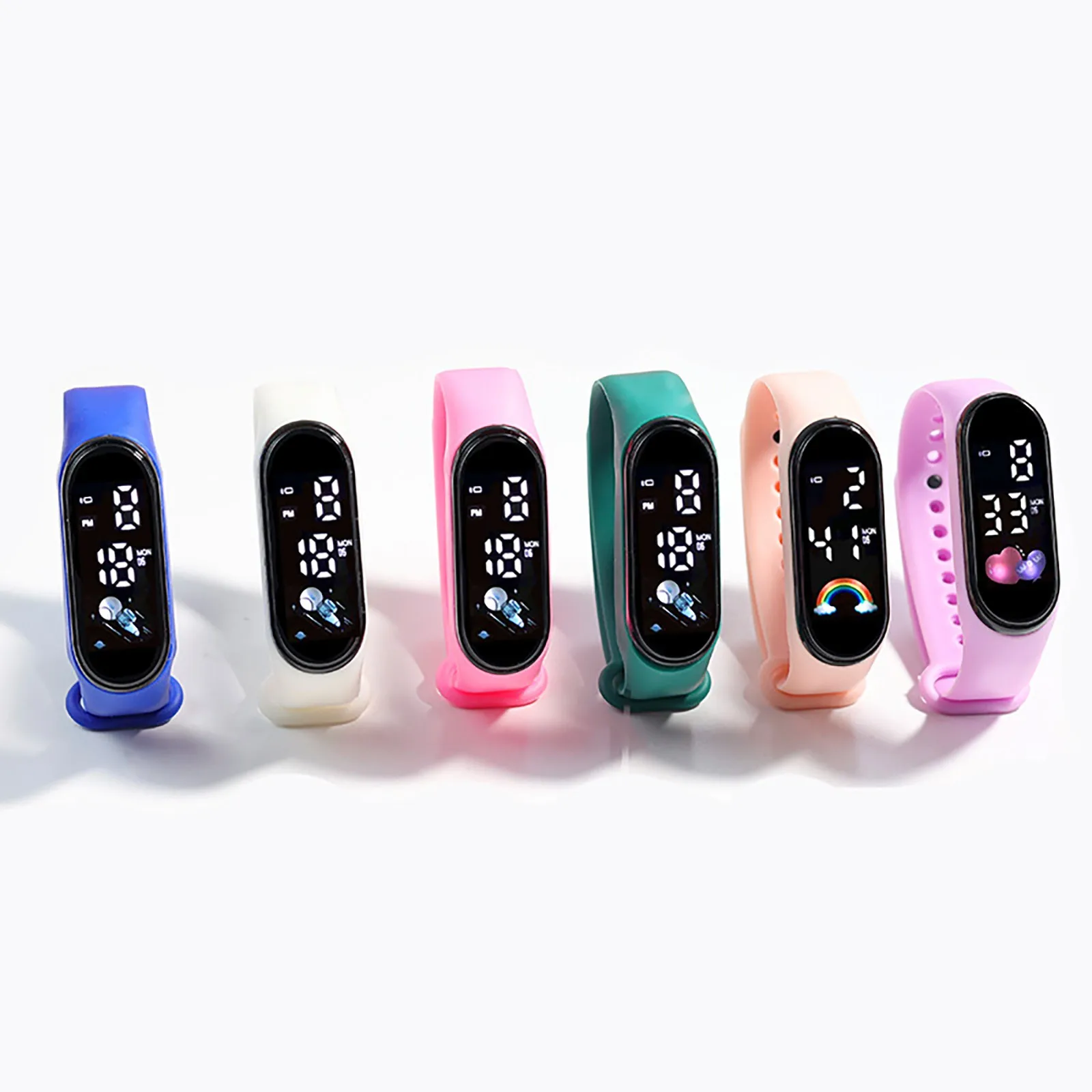 Kawaii Smart Watch for Kids Fashion Outdoor Waterproof Sports Kids' Watches Boy Girls Digital Watches Silicone Montre Enfant