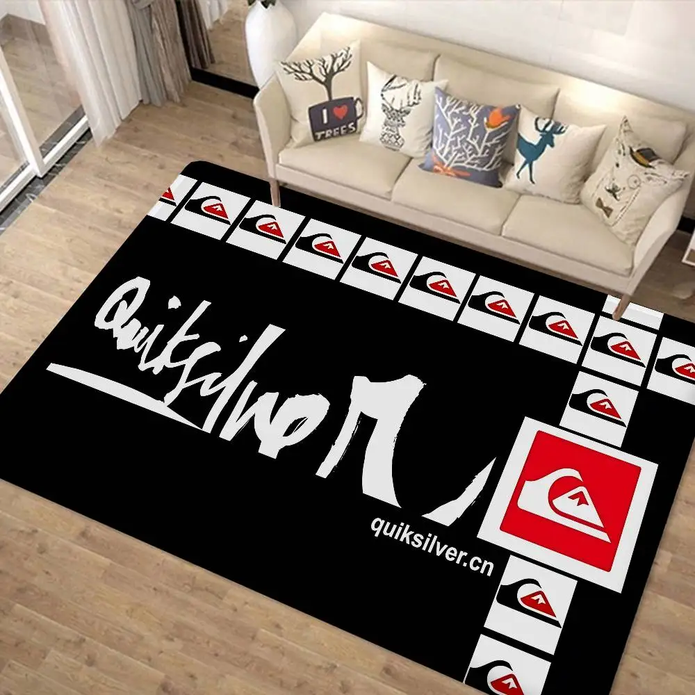 Alfombra de cocina de lujo con logotipo Q-Quiksilver, antideslizante, moderna, para sala de estar, balcón, decoración moderna para el hogar