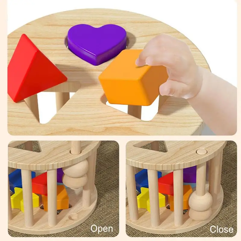 Cube trieur de forme en bois classique, boîte à jouets, jouets classiques pour héros de documents, correspondance et tri