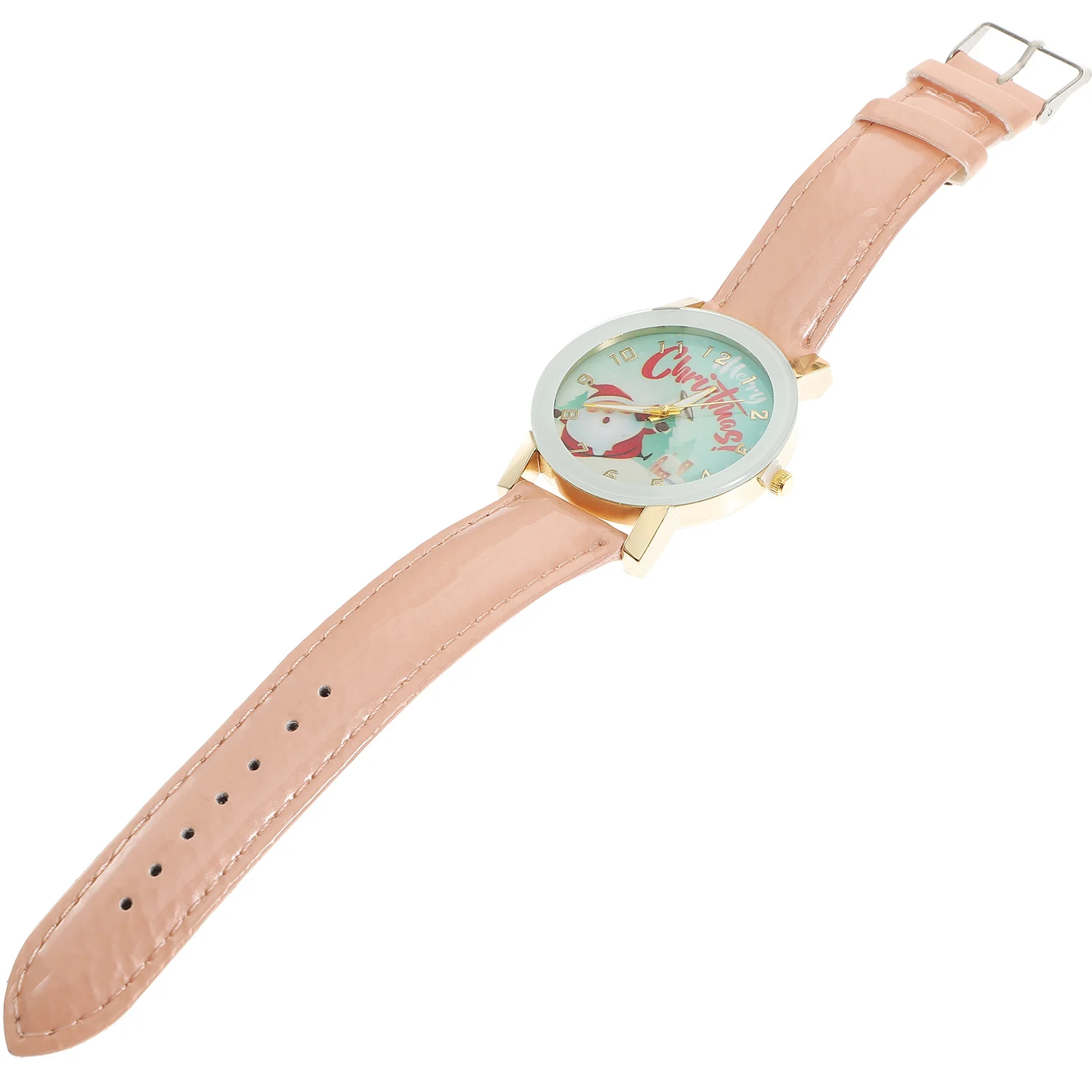 Christmas Santa Horseshoe Quartz Watch Pink Wristwatch Women Christmas Wristwatch Stylish Holiday Gift