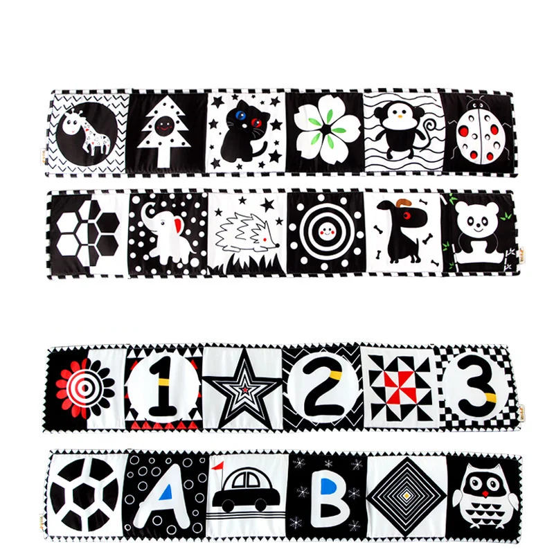 Livro de treinamento visual do bebê, envoltório da cama, lágrima não podre, pode morder livro de pano, série colorida brinquedos, atacado, novo