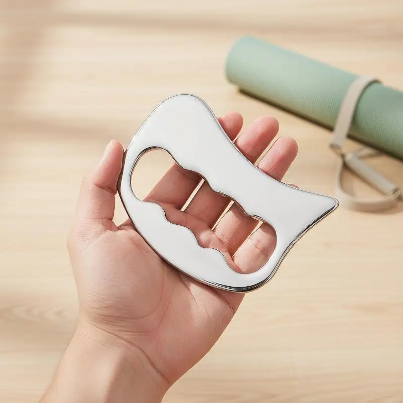 Stainless Steel Gua Sha Massage Tool Pocket Size Scraping Massager for Easy Carry Outdoor Use Muscle Soreness Relief