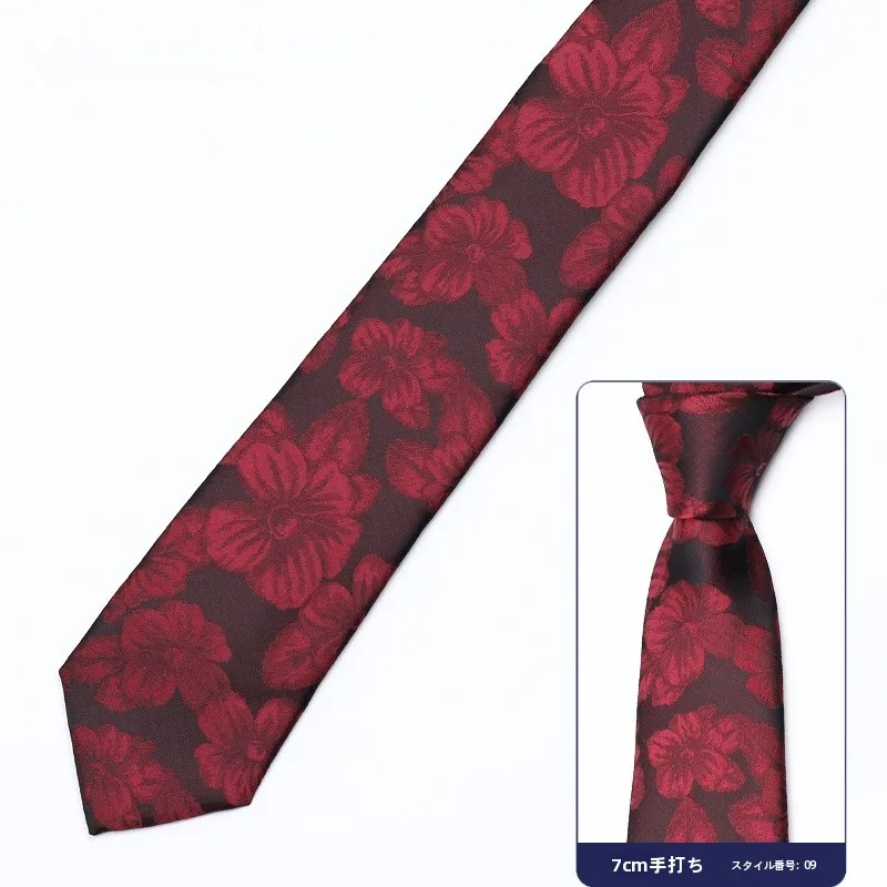 camolkeion-wine-red-rose-patterned-tie-men's-7cm-handmade-wedding-ceremony-busin-om-faionable-trendy