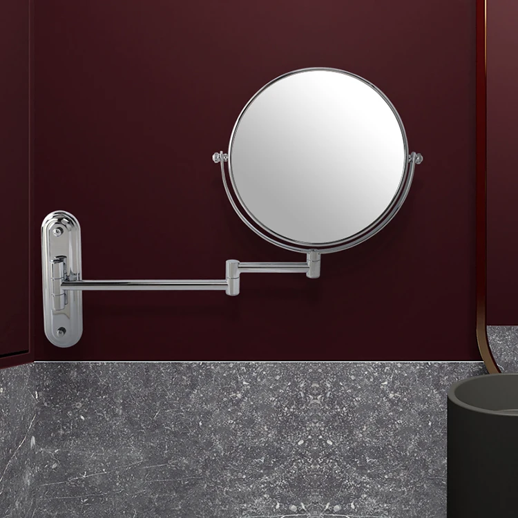 wall mounted makeup mirrors 1X/3X magnifying 360 swivel extendable vanity mirror for bathroom