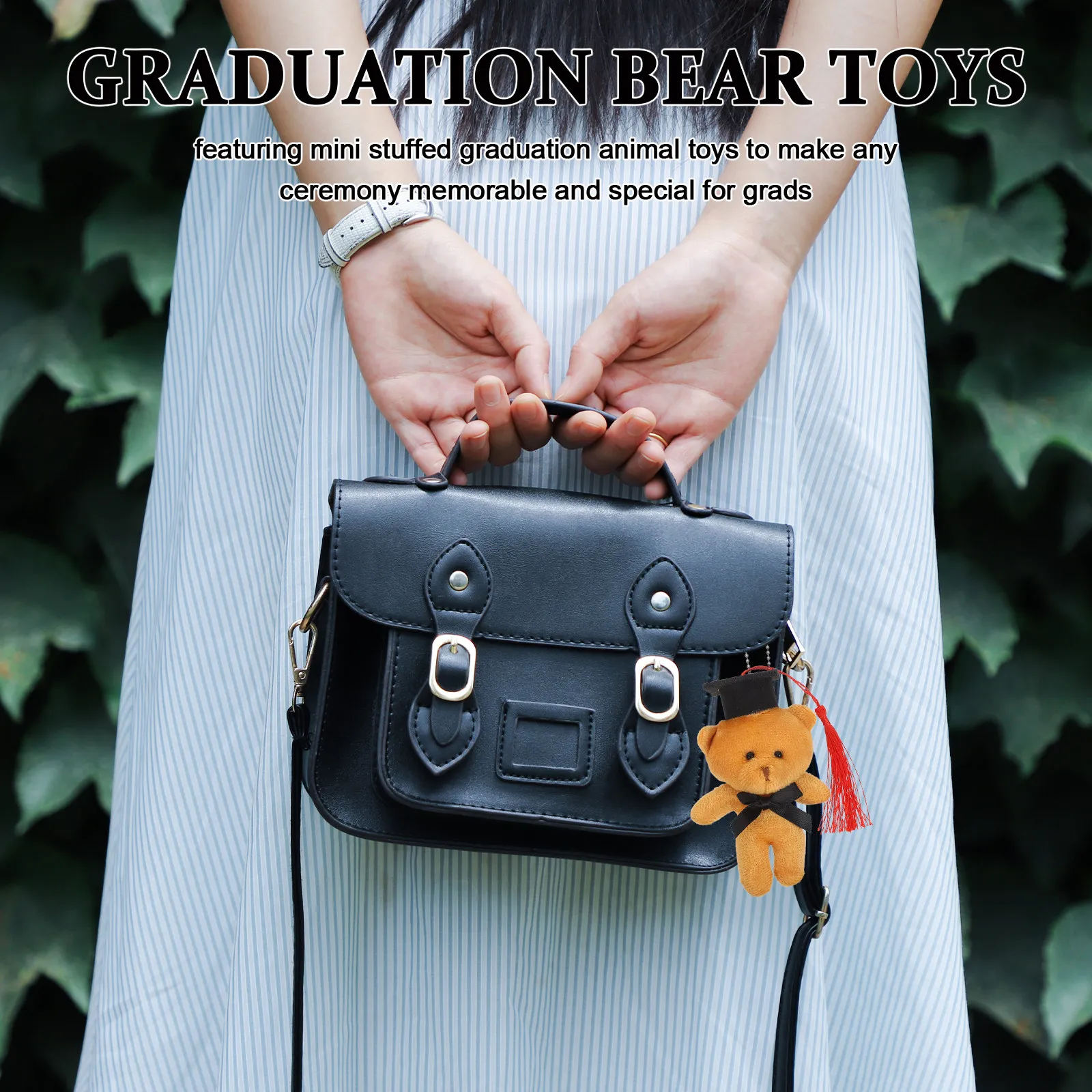 6 Pezzi Portachiavi Orsetto di Laurea, Mini Peluche Carino con Cappello da Laureato, Decorazione per Bomboniere, Bouquet, Regalo per la Stagione della Laurea