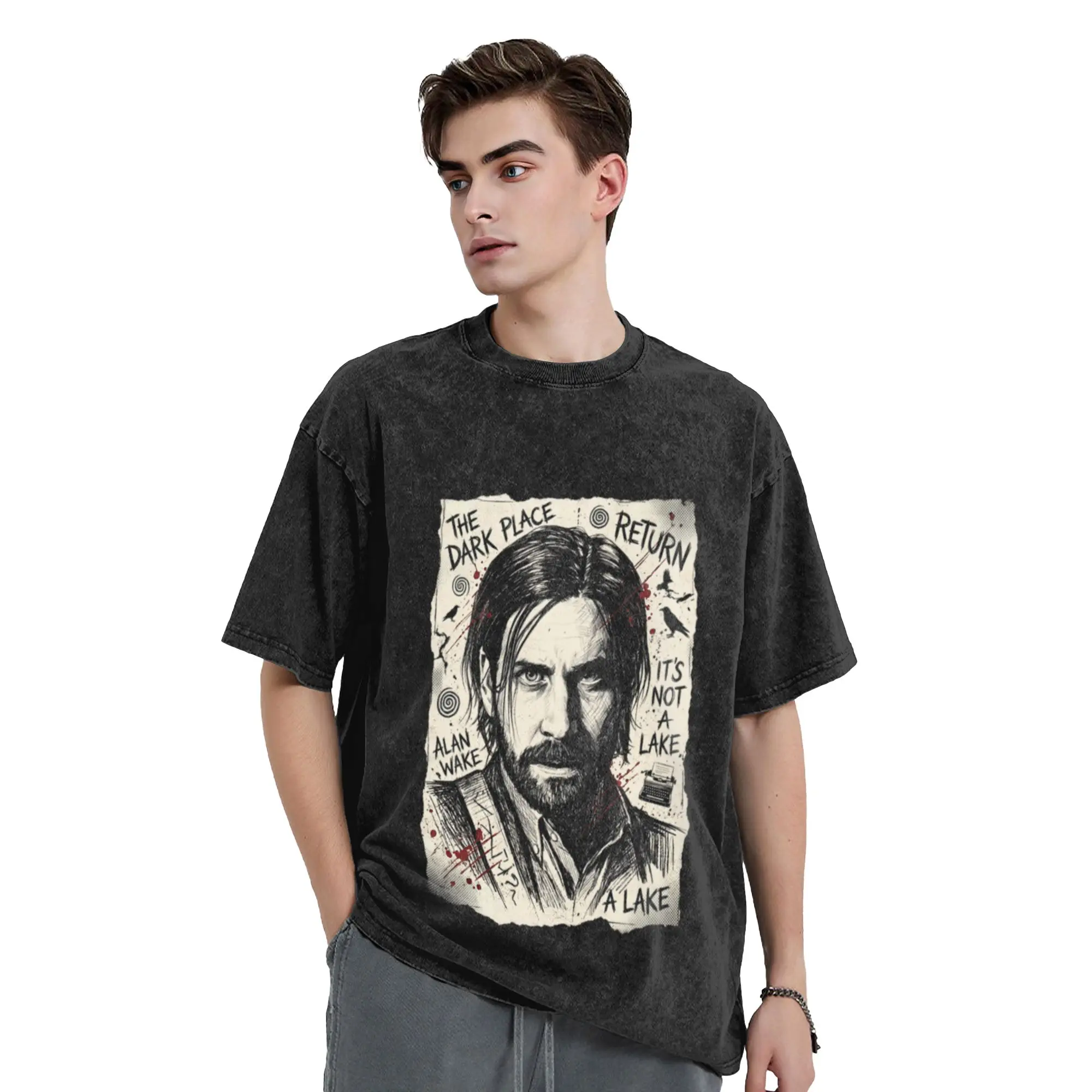 Alan Wake Alan Wake 2 Grunge Video Game Streetwear Tee Unique Stylish A Vintage Oversized Cotton Unisex T-Shirts