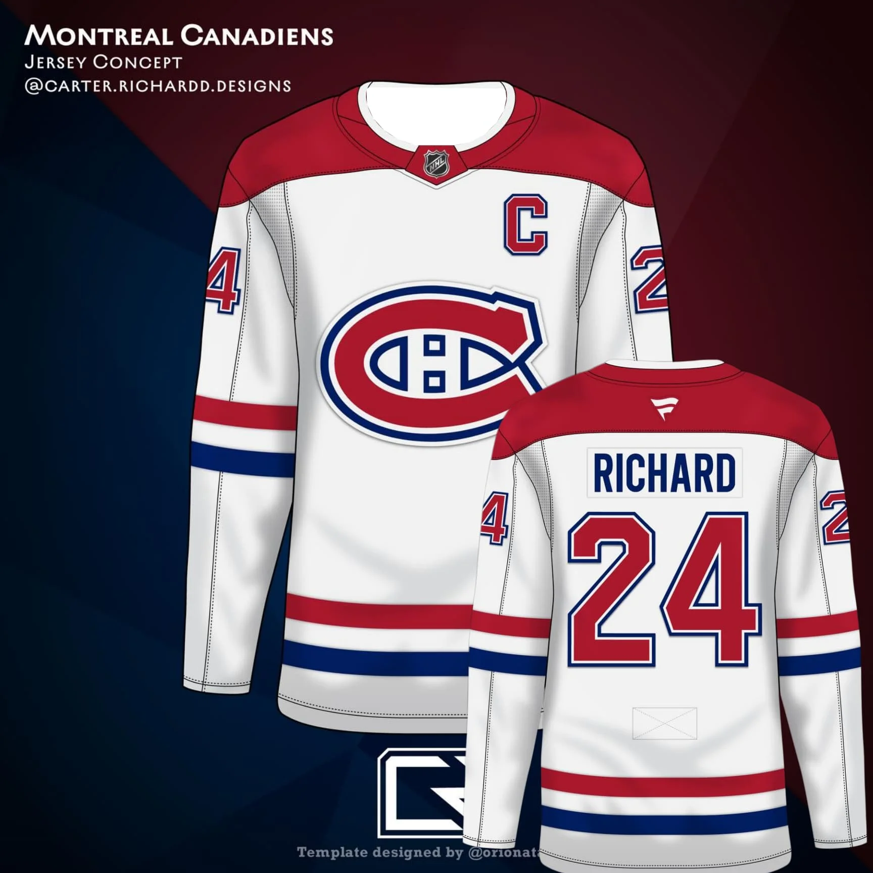 Montreal Canadiens Custom Ice Hockey Jersey Breathable Quick Dry Performance Fabric with Classic Logo Print  Number 24