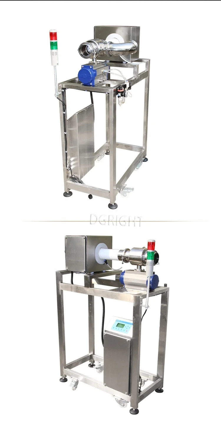 High Sensitivity Waterproof Industrial Food Grade Pipeline Type Metal Detector for Tablets 300kg/hr