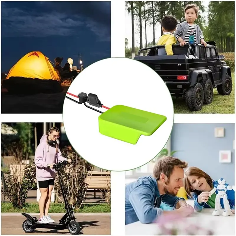 Battery Power Wheel Adapter With Fuse And Switch For Ryobi 40V Li- Battery For DIY Remote Control Work Light