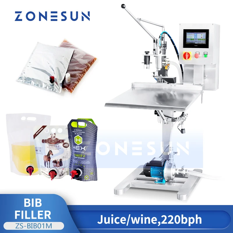 ZONESUN BIB Filler Tap Spout Pouch Filling Machine Beverages Water Bag In Box Packaging Equipment ZS-BIB01M