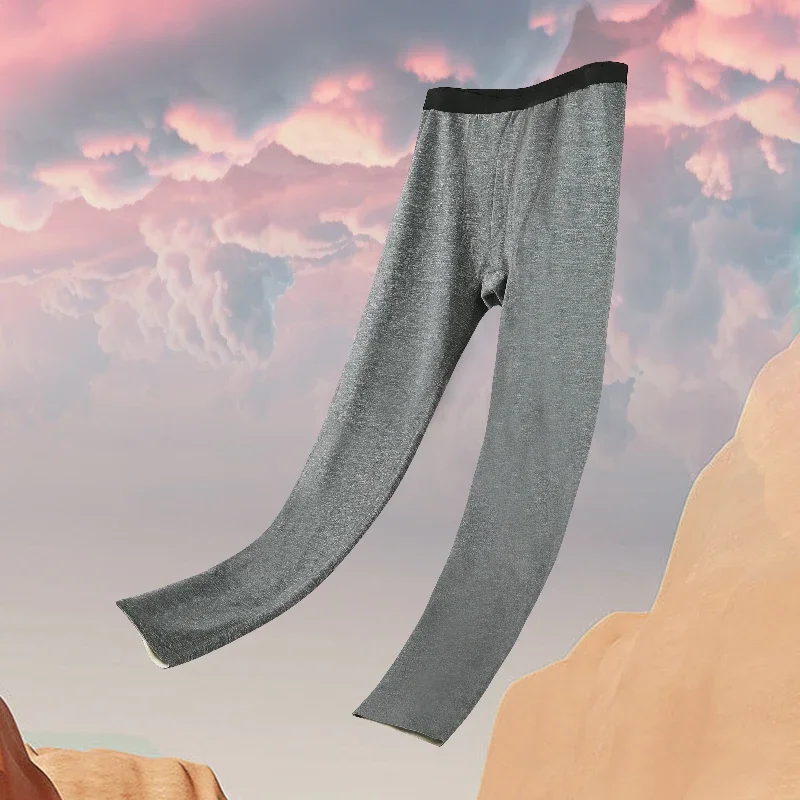 Men's autumn and winter winter underwear wool silkworm silk seamless single piece men's long Johns