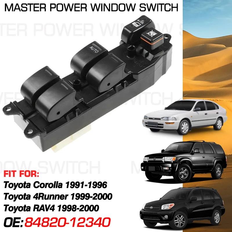 

Auto Electric Power Lifter Window Switch Button 84820-12340 14 Pins For Toyota Corolla 4Runner RAV4 1998-2000 84820-42060