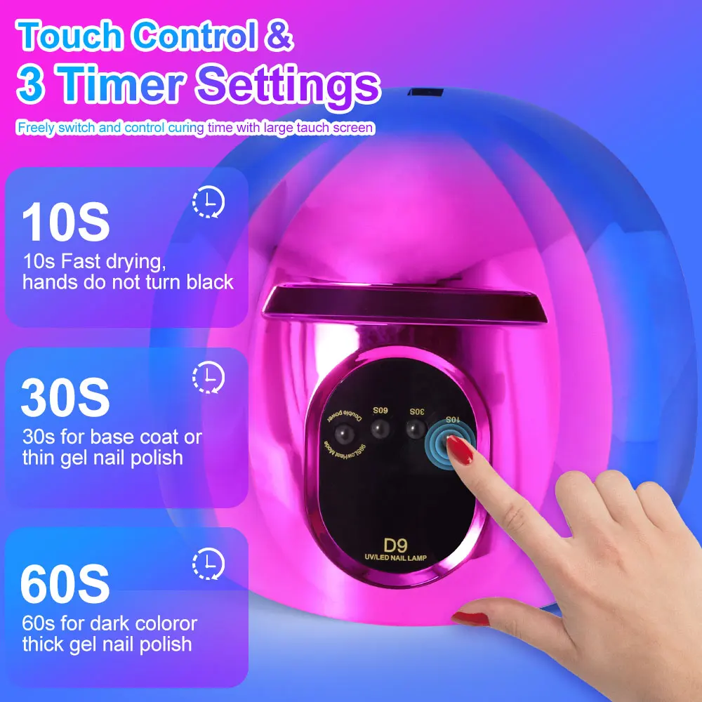 Professional 57LED UV Nail Lamp Dryer Laser Color for UV Gel Nails Polish Fast Curing Dryer Manicure Home Salon Nail Art Light