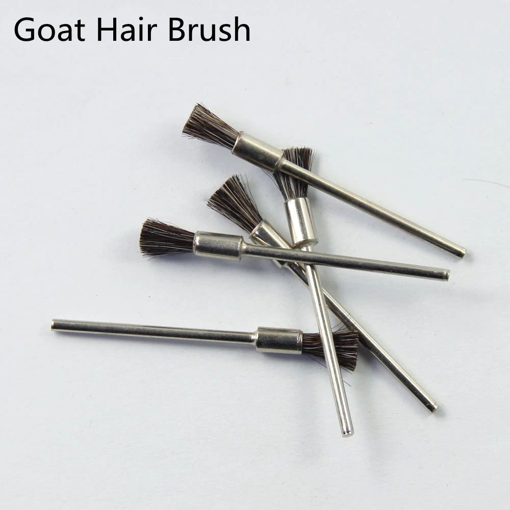 #05F05# 5pcs/pack Dental Polisher Goat Hair Brush Polishing Dentistry For Low Speed Handpiece Jade/Ceramic/Metal/Jewelry