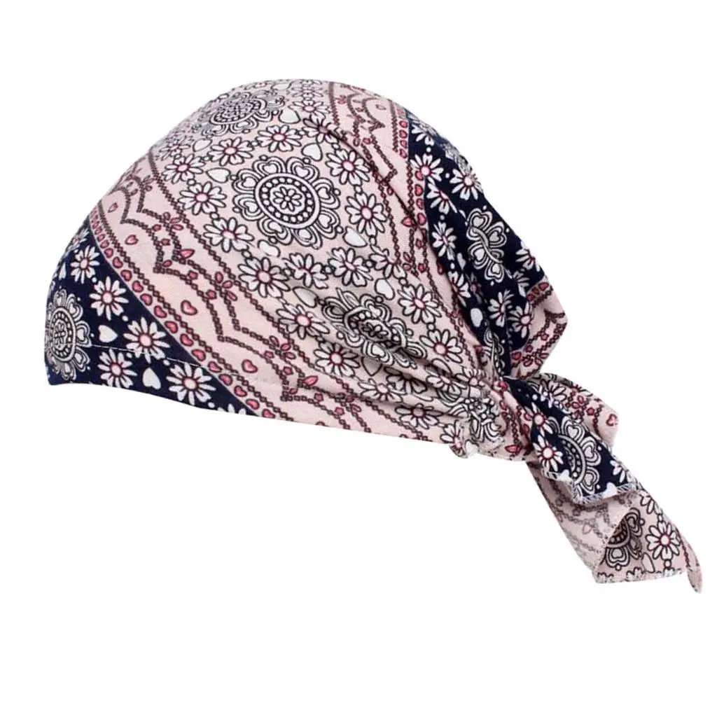 Elastic Sleep Bonnet Chemo Cap Cotton Beanie Headwraps Full Coverage for Women with Hair Loss Needs