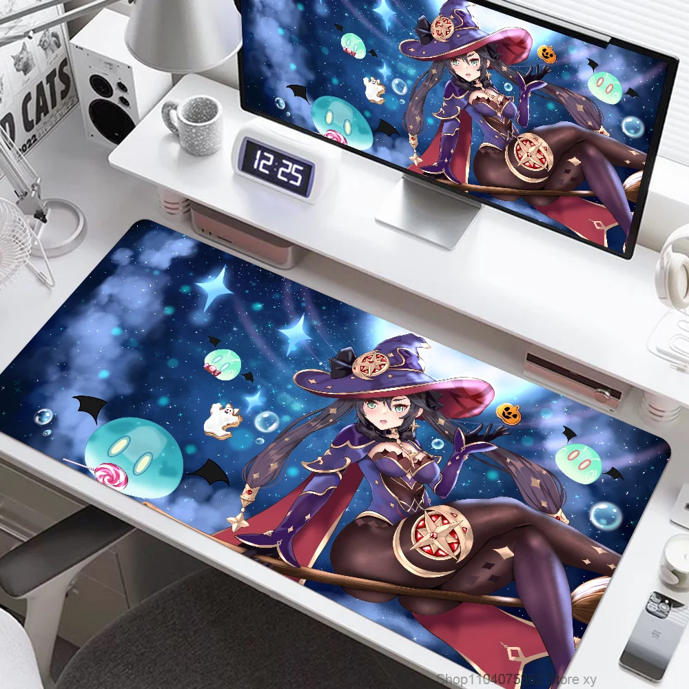 Game Anime Genshin Impact Mona Megistus Mousepad Large Keyboard Desk Mat Gaming Mouse Pad LockEdge Non-slip Mat