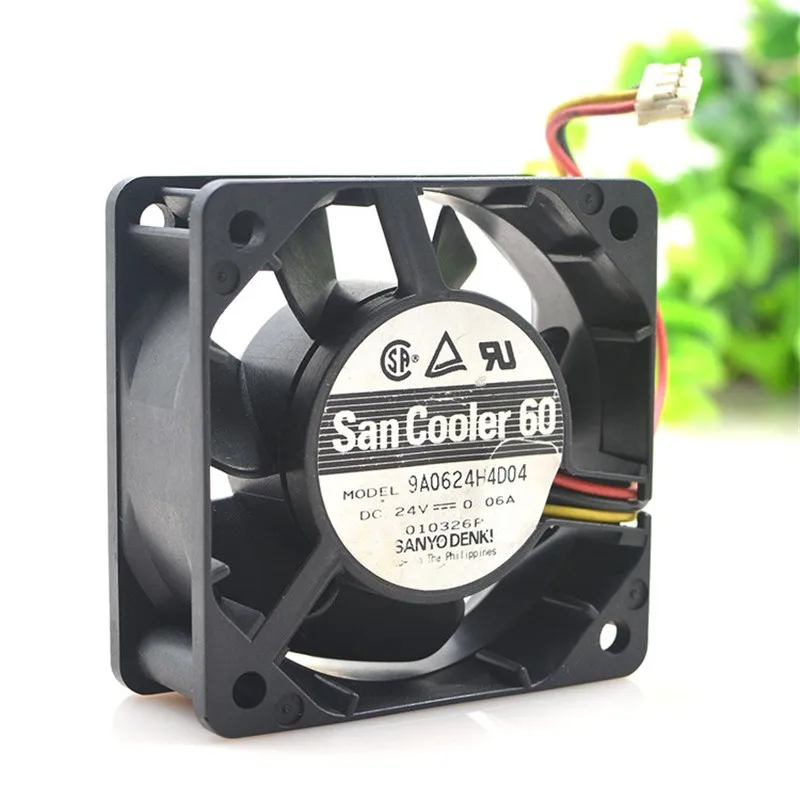 

New 60 * 60 * 25MM 24V 0.06A 6CM 9A0624H4D04 Double ball silent frequency converter cooling fan