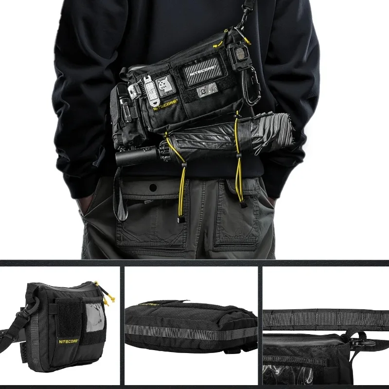 Looook Store SLB08 Multifunctional Messenger Satchel Waterproof Shoulder Bag EDC Crossbody Waist Pack for Daily School Use