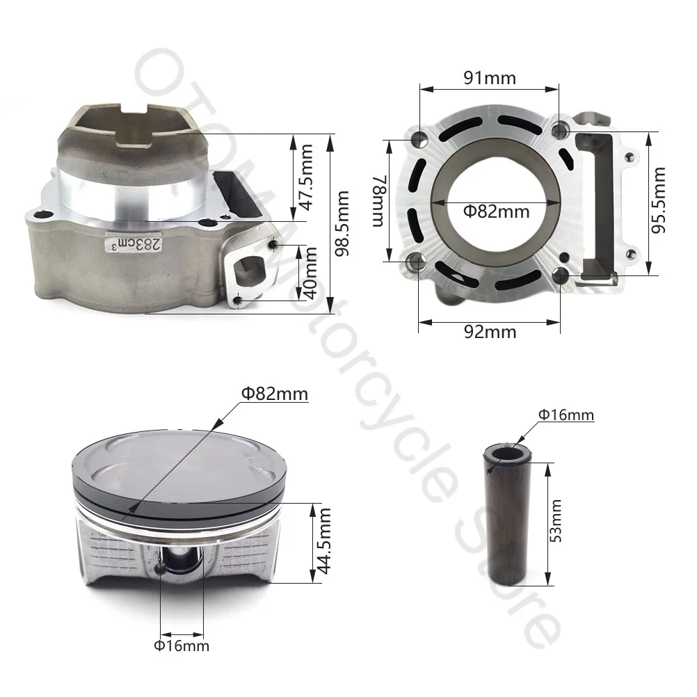 For ZONGSHEN ZS182MN Motorcycle Cylinder Kit Piston Pin Ring Gasket 82mm Cylinder Block NC300S Double Camshaft 300cc Engine Part