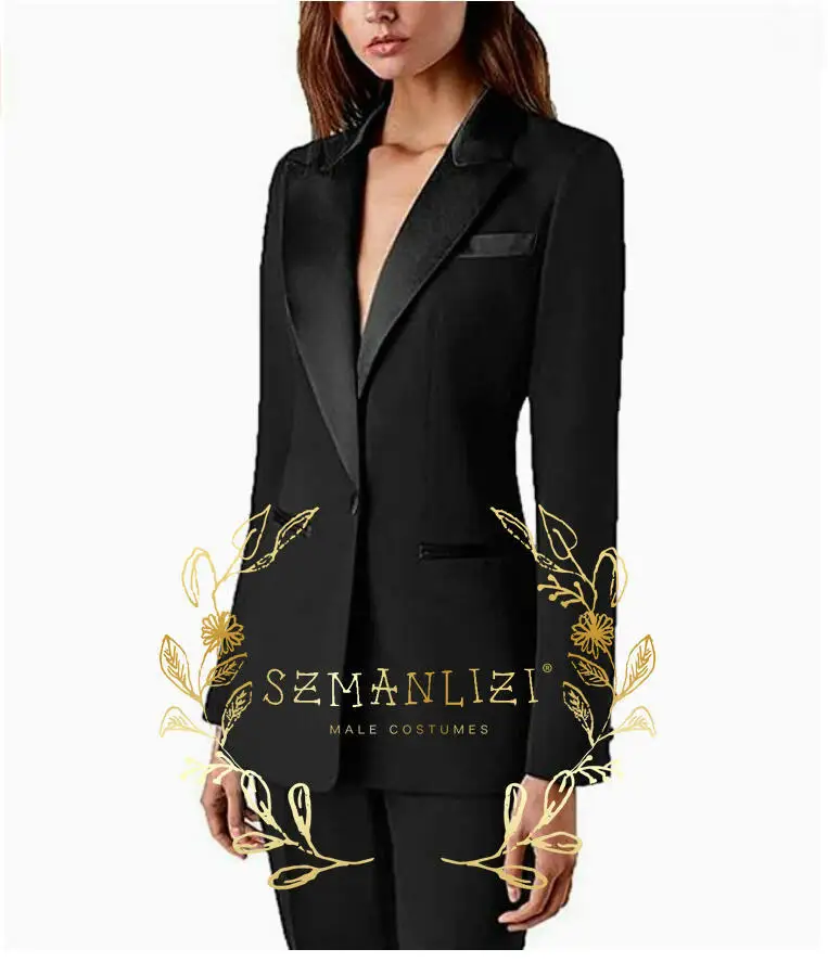 Oil Green Jacket Pants Set Fashion Peaked Lapel One Button Women Wedding Suit Formal Business Office Lady Suitsfor Women 2 Piece