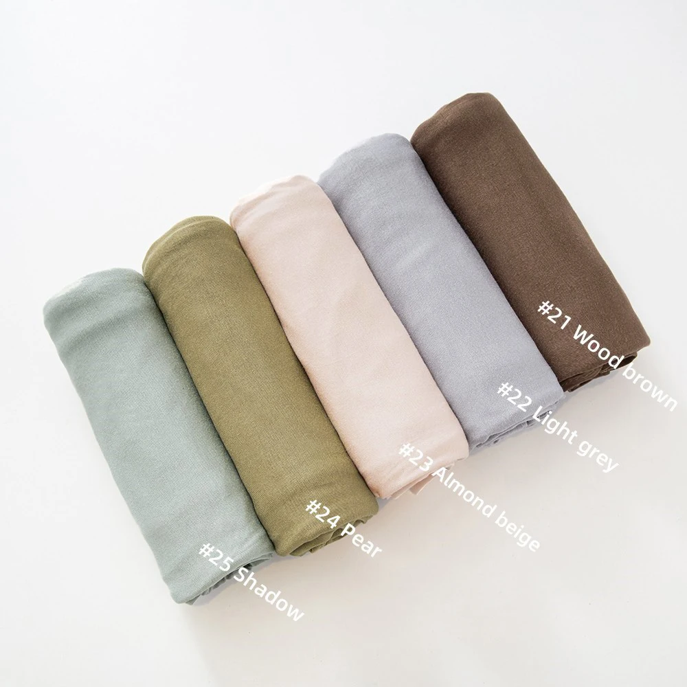 29 farben Günstige Jersey Hijab Schal Solide Muslimischen Lange Schals Turban Schal Elastische Baumwolle Arabischen Kopftuch Kopf Wraps Saudi Hijabs – Detail 5