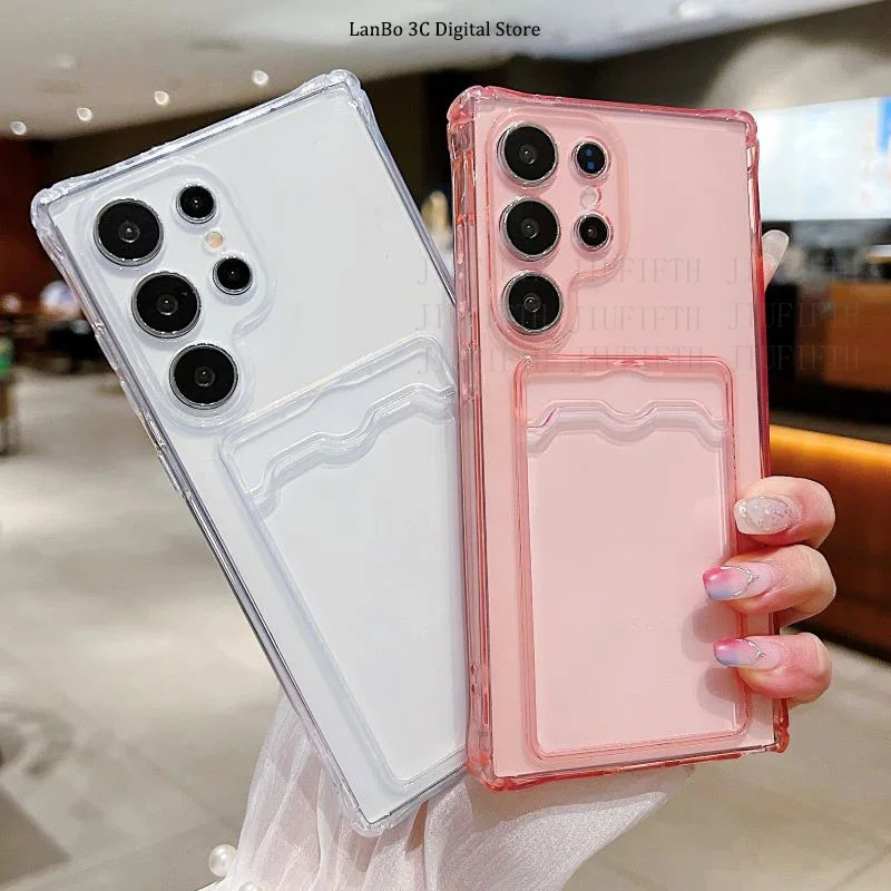 

Luxury Silicone Transparent Card Case For ViVO Y02 S Y16 Y15S Y17 2019 Y20 Y21 Y335 Y31 Y35 Y22 V23 V27 E S16 Pro X80 X90 Plus