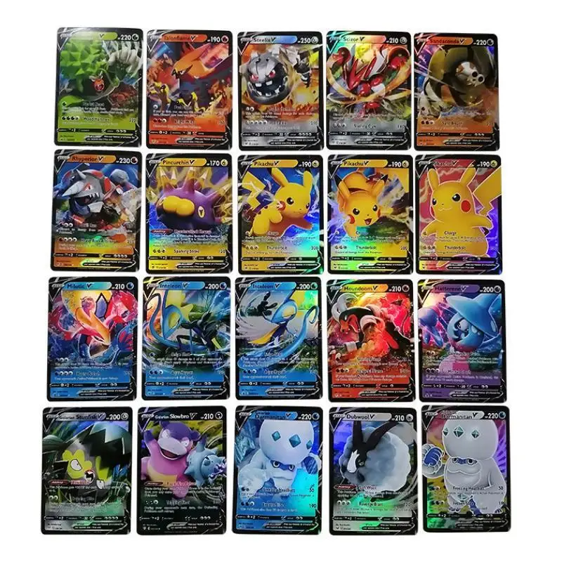 60pcs/set Pokemon PTCG English Version Color Flash Cards Pikachu Charizard Collection Cards Puzzle Entertainment Board Games