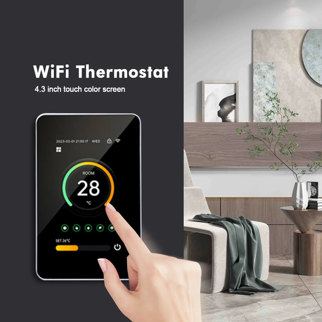 Imagem -06 - Termostato Wi-fi Minco Heat-smart para Aquecimento Radiante Controle Tuya Trabalho com Soporte Alexa 100250v ca 50hz 60hz 3a 16a