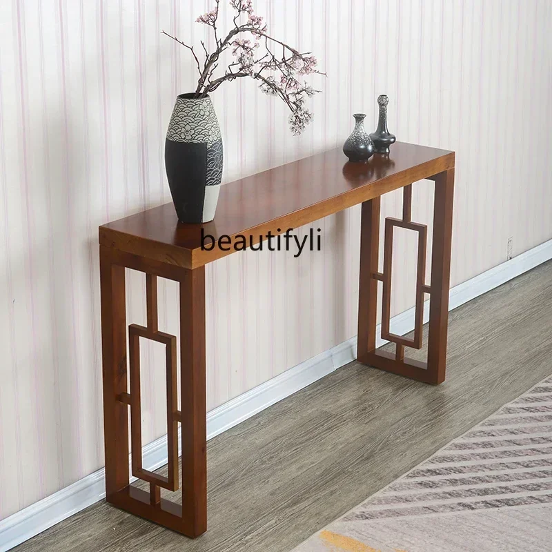 

6239P lt New Chinese-style solid wood entrance platform, table for incense case entrance side table end platform