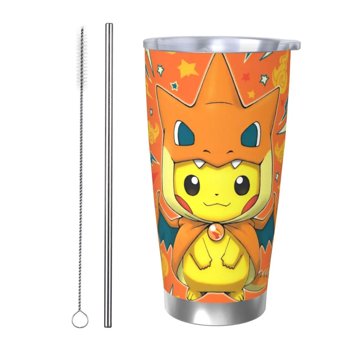 

Милый мультфильм манга покемонный стакан с вакуумной изоляцией кофейные чашки из нержавеющей стали офисная домашняя кружка горячий и холодный напиток, 20 унций