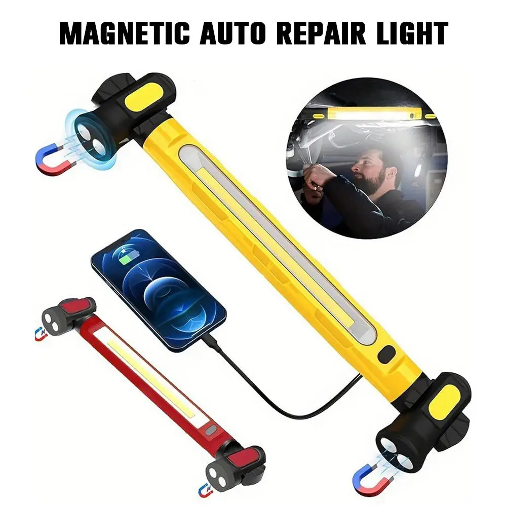 Super Bright Magnetic Work Light Built-in 5200mAh Rechargeable Battery Underhood Work Lamp Bar For Car Repair Outdoor lighting