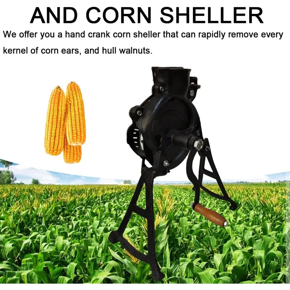 Corn Sheller Machine Hand Crank for Farms and Families,10-15 Bushels of Shelled Corn/Hour (About Ten Seconds Per Corn Ear)n Ear)