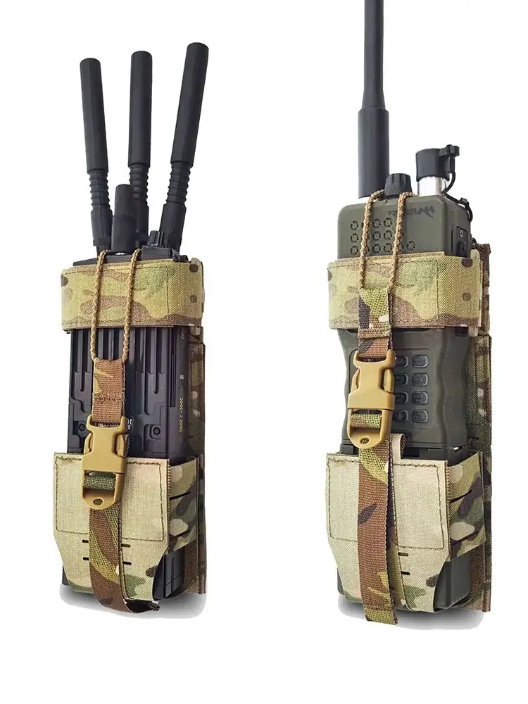 Bolsa de rádio universal para uso externo, bolsa walkie talkie, pacote de interfone, colete, bolsa lateral molle para prc152/mpu5/xts