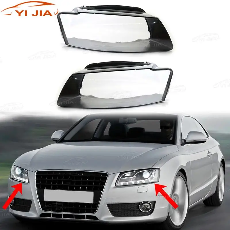 

Transparent Lampshade Headlights Lens Shell Car Front Bumper Headlight Clear Cover Lens Shell Fit For AUDI A5 2008-2010