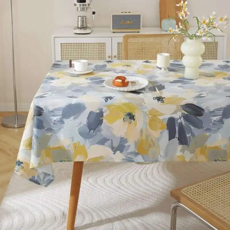 

Скандинавская водонепроницаемая маслостойкая хлопково-льняная ткань с принтом, прямоугольная высококачественная скатерть для обеденного стола, чайная скатерть