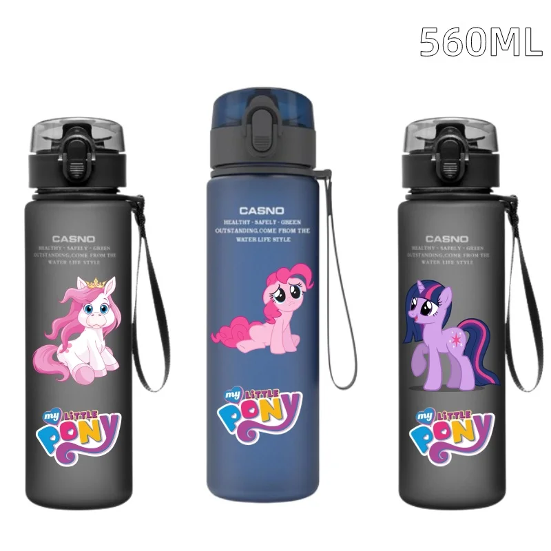 

New Anime 560ML Pony Series Water Bottle Portable Children's Plastic Outdoor Sports Large Capacity Water Bottle Christmas Gift