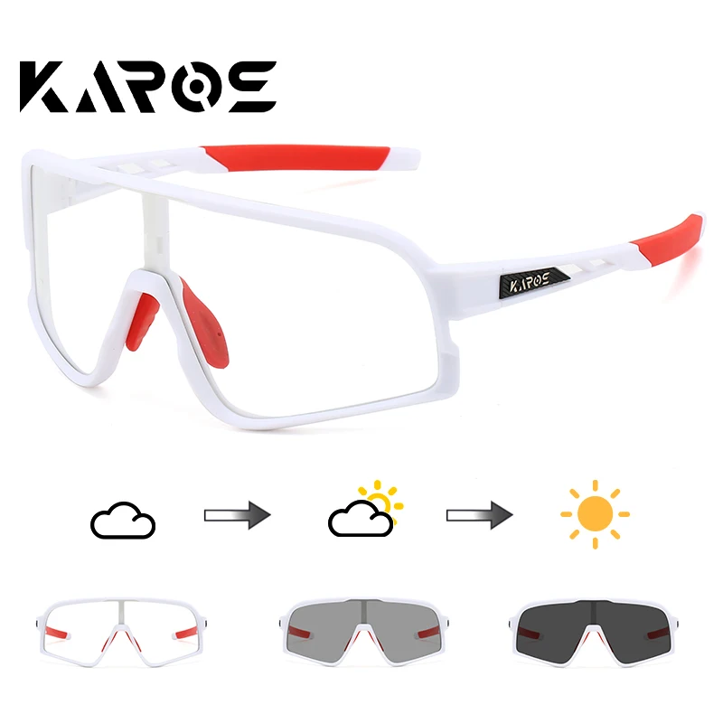 

KAROS Auto Photochromic Sunglasses Cycling Glasses UV400 Protection for Road Bike Mountain Biking Outdoor Sports K03