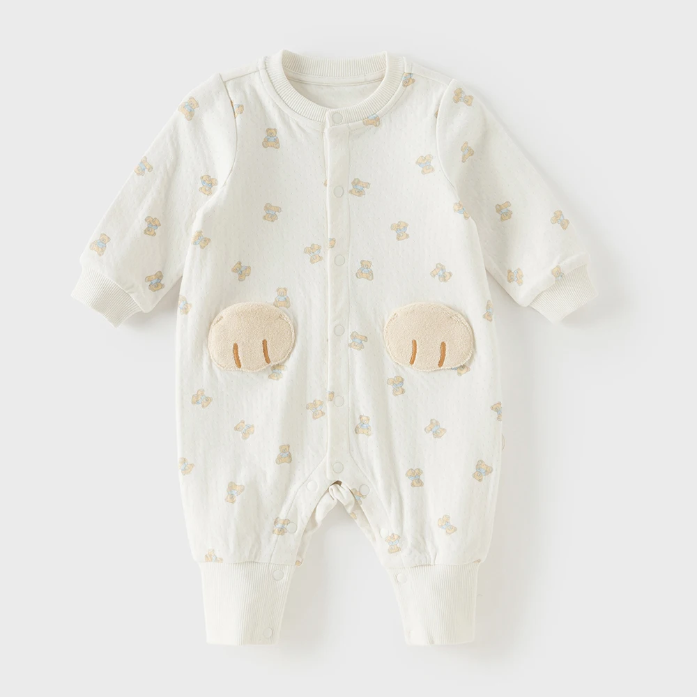 Dave Bella Spring Long Sleeve Baby Jumpsuit Boys Cartoon Printed Romper Cotton Newborn Creeper Party Clothes DB1260851