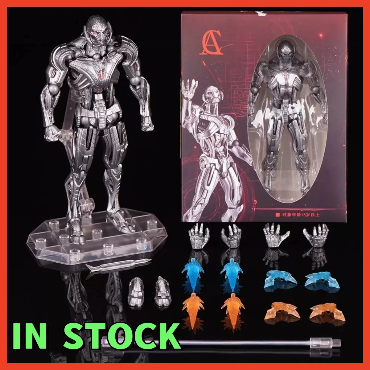 

In Stock AC Factory Ultron Action Figures Kaiyodo Amazing Yamaguchi Avengers Anime Collection Ko Model 16cm Customized Gift Toys