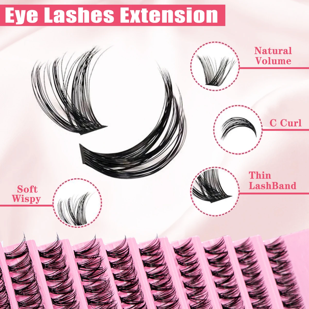 30D 40D مزيج DIY الرموش الصناعية مجموعة الفردية جلدة رمش تمديد عدة جلدة السندات وختم الملقط ماكياج أداة