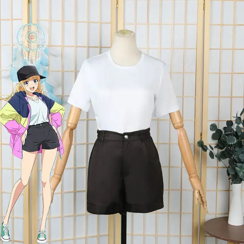 Anime Ya Boy Kongming Tsukimi Eiko Cosplay Costume Sets Hooded Jacket Wig Hat Girls Paripi Koumei Tsukimi Eiko Anime Cos Outfit