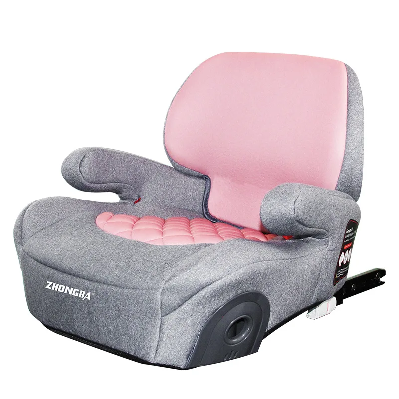 Asiento de seguridad de coche para niños, cojín elevador de coche para bebé, interfaz ISOFIX, respaldo desmontable